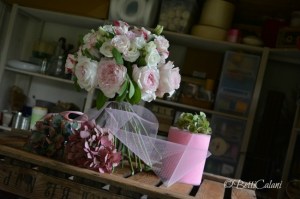 Bouquet da sposa alito e rosa da bambino, Bouquet da sposa bianco e avorio, fior